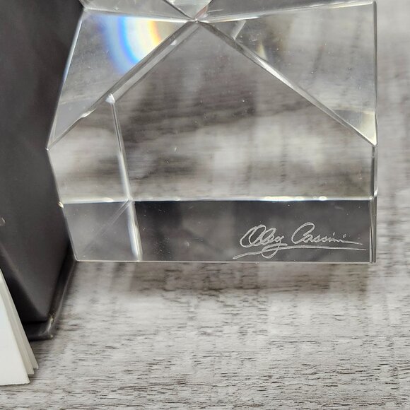 Oleg Cassini Crystal Votive Candle Holder with Signature - Picture 2 of 16
